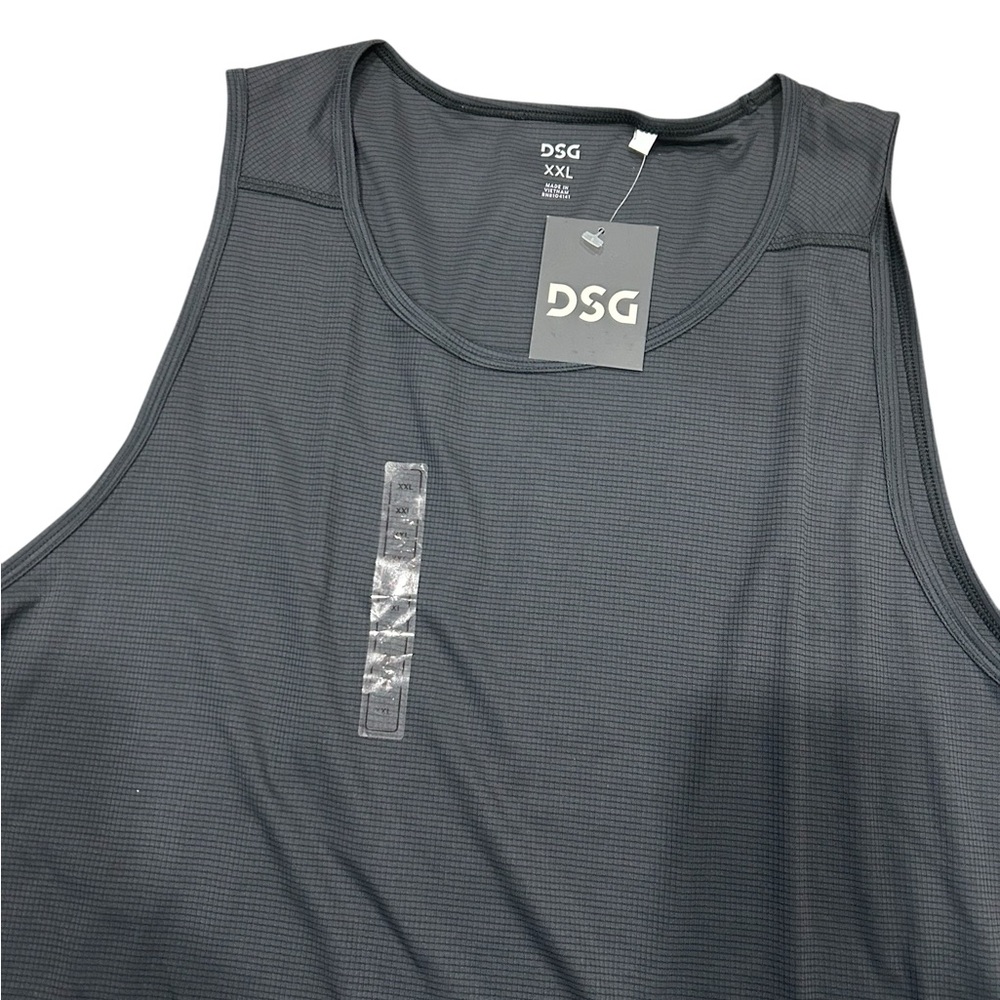 DSG Mens XXL Sleeveless Training Tank Top Grey Grid Texture NWT